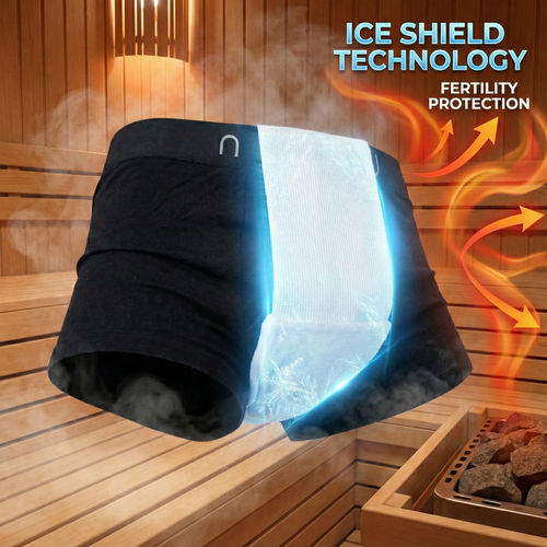 An ice pack used for cooling the testicles