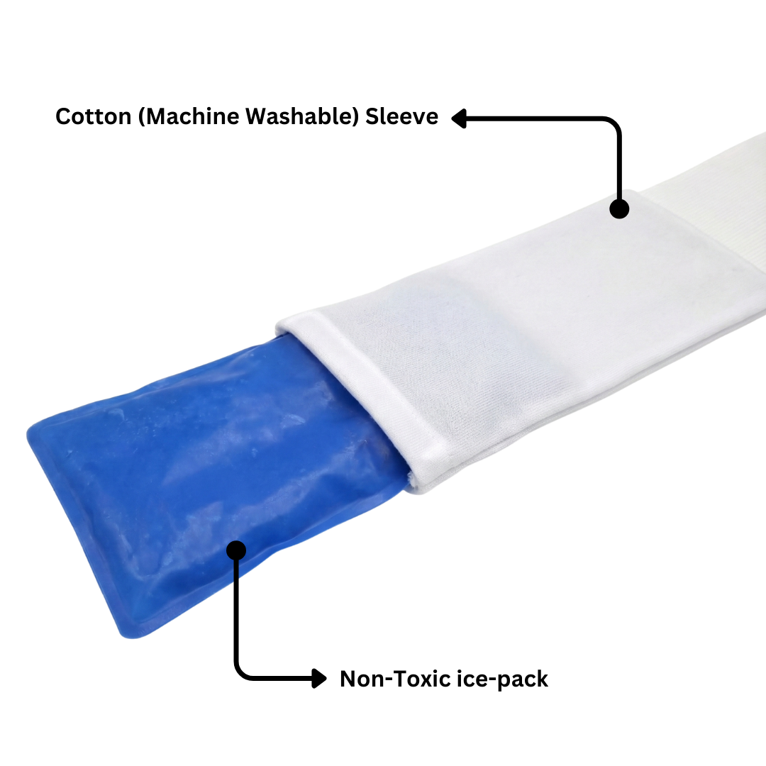 A close up of an ice pack used for cooling the testicles to increase male fertility